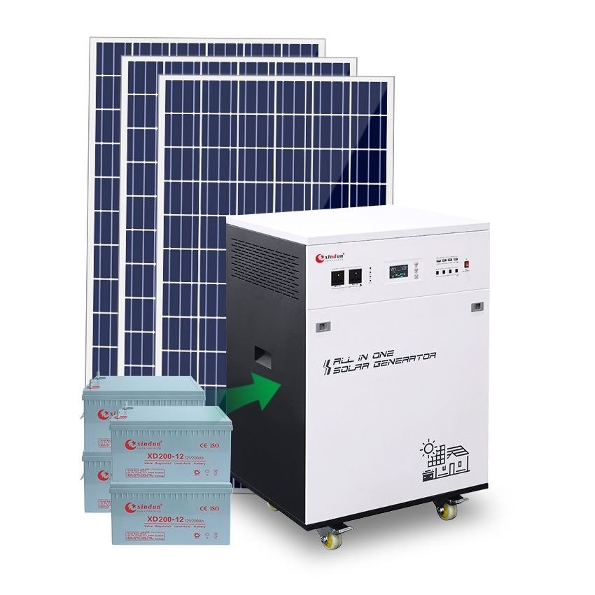 5KW System Kit with High-yield Solar Panels, Solar Generator Station and Batteries