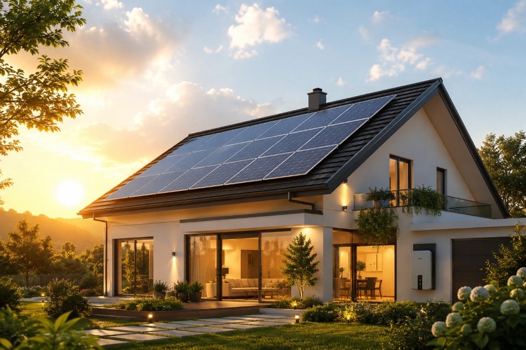 Modern Solar Residence with Battery Storage